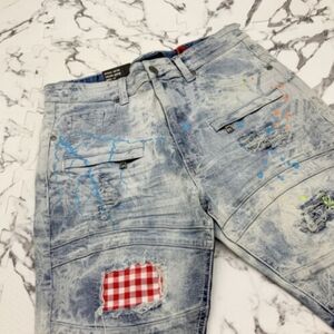 Men's Makobi Blue Washed Denim Shorts NWT